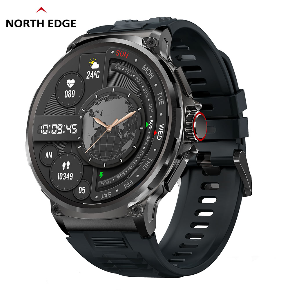 Smartwatch Instagram - North EDGE 1.85 'HD นาฬิกาอัจฉริยะหน้าจอ710mAh แบตเตอรี่ขนาดใหญ่นาฬิกาอัจฉริยะสายรัดวัดการเต้นหัวใจสายรัดข้อมือฟิตเนสกีฬาสำหรับ