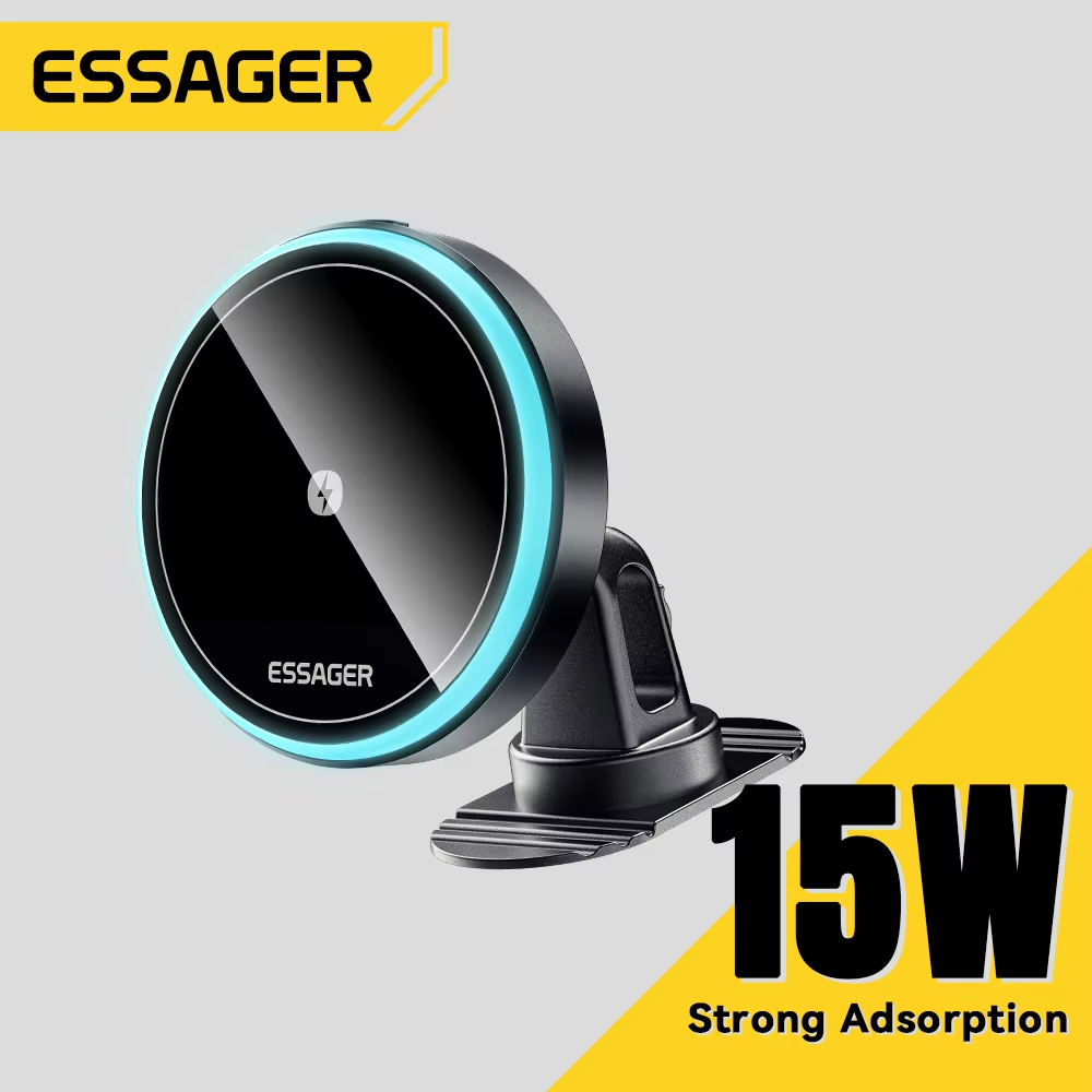 Magnetic Charging Stand - ที่วางโทรศัพท์ในรถยนต์แบบไร้สายแม่เหล็ก Essager 15W ปรับหมุนได้ 360 องศา
