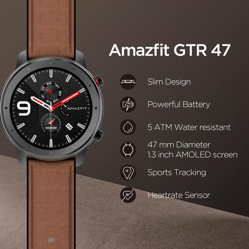 Smartwatch Instagram - Amazfit GTR 47 Smartwatch 5ATM แฟชั่นสมาร์ทวอท์ชเพลงสำหรับ