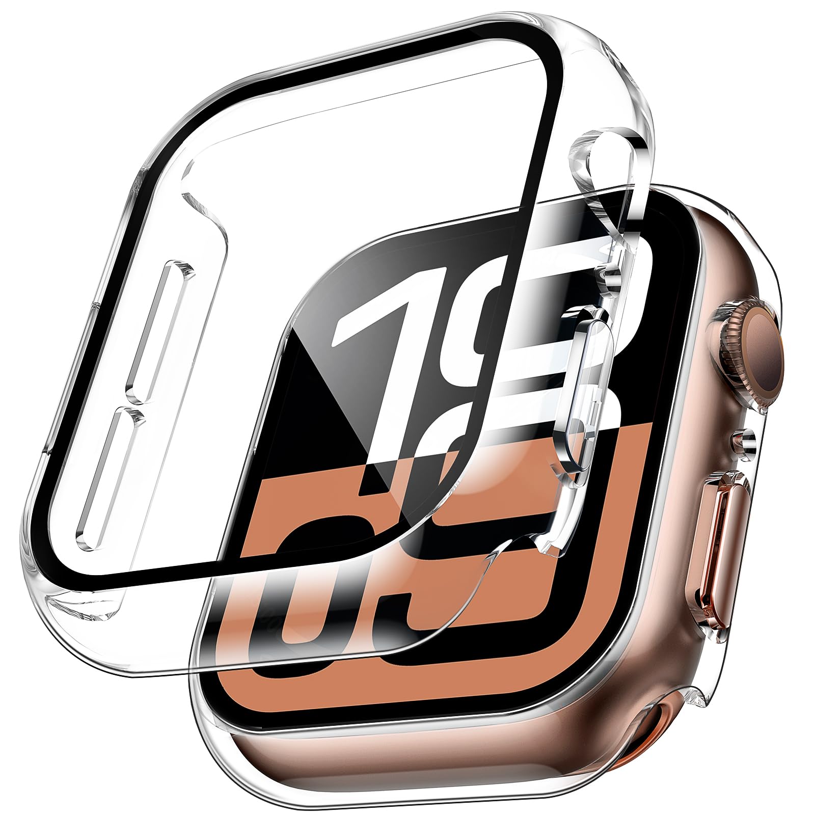Watch Case Bumper - 2 ชิ้นกระจกนิรภัยสำหรับแอปเปิ้ลวอทช์ซีรีส์ 11 10 9 8