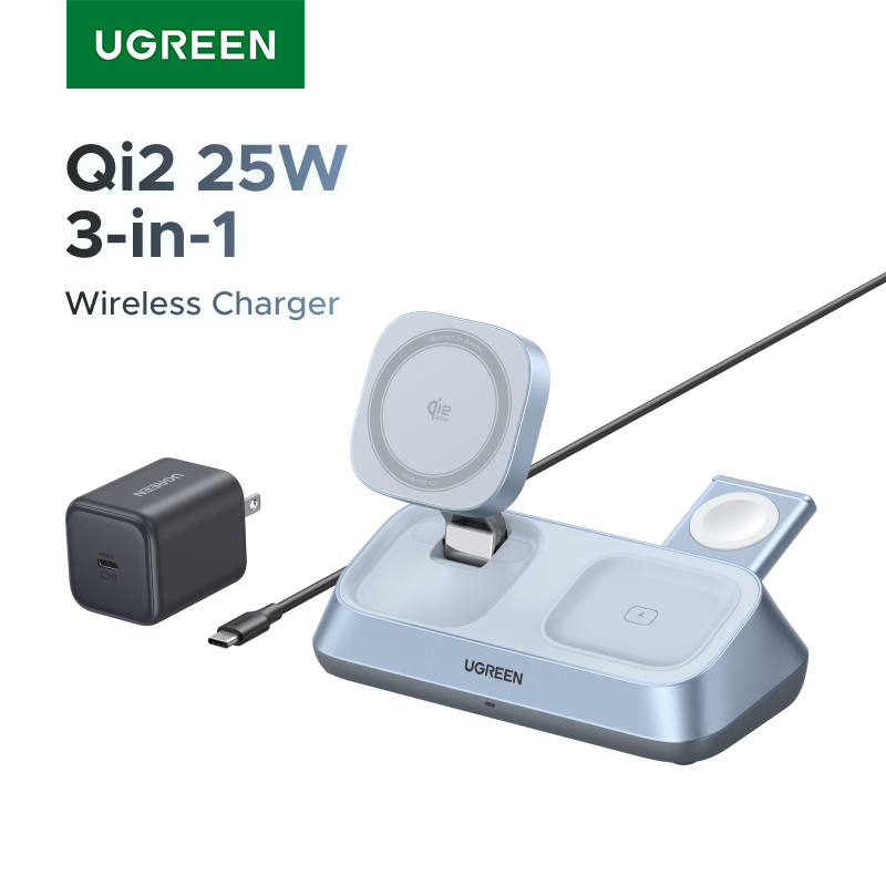 Wireless Charger Watch - แท่นชาร์จไร้สายแม่เหล็ก UGREEN Qi2 25W MAX 3-in-1