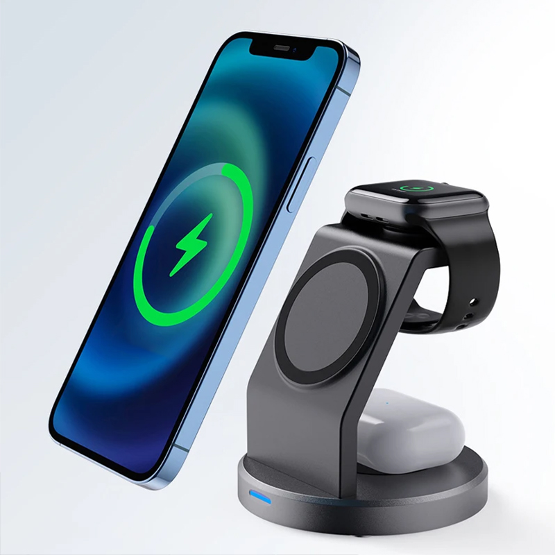 Wireless Charger Watch - แท่นชาร์จไร้สาย 3 in 1 สำหรับโทรศัพท์มือถือ iPhone