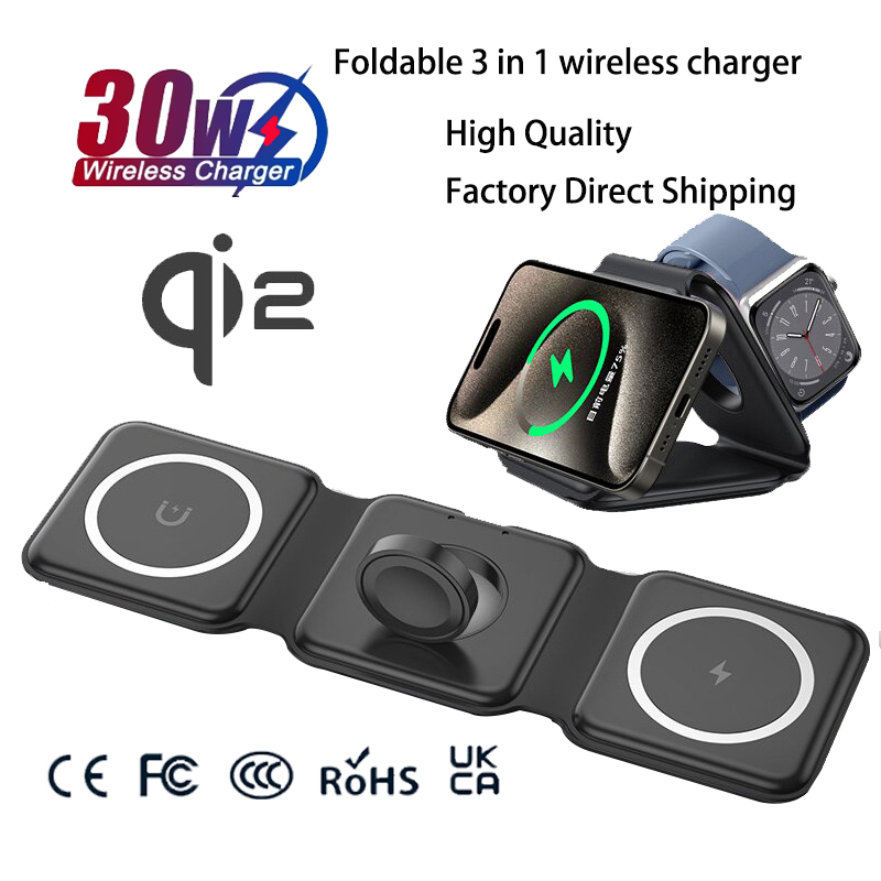 Watch Charger Cable - แท่นชาร์จแม่เหล็กพับได้ Universal Qi2 สำหรับเดินทาง ใช้ได้กับ iPhone