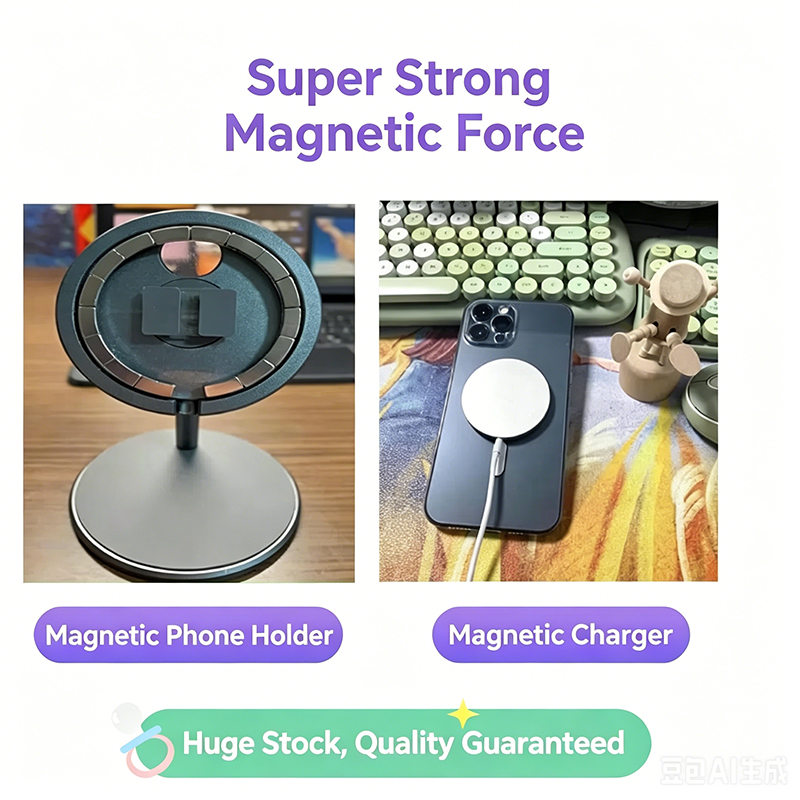 Magnetic Charging Stand - 1 ชิ้น แหวนแม่เหล็กรูปตัว O สำหรับประกอบแม่เหล็กเพื่อใช้กับแท่นชาร์จไร้สาย MagSafe