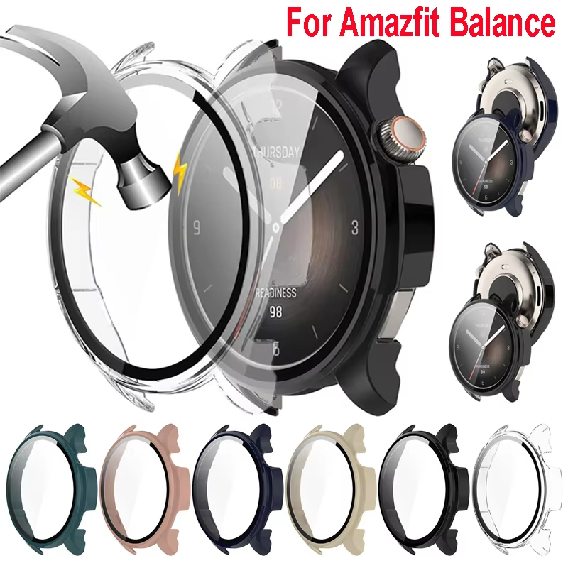 Amazfit Smartwatch Accessories - เคสกระจกนิรภัยสำหรับนาฬิกาอัจฉริยะ Amazfit Balance A2286 สายรัดข้อมือพร้อมฝาครอบกันกระแทก ป้องกันหน้าจอ