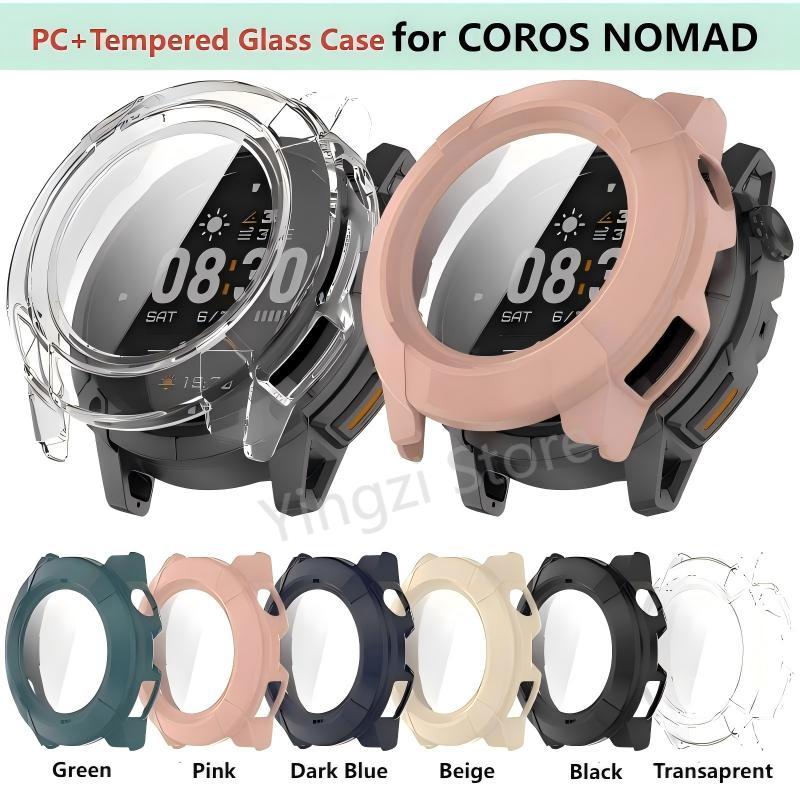 Android Smartwatch Accessories - เคส PC+กระจกนิรภัยสำหรับสายรัดนาฬิกาอัจฉริยะ COROS NOMAD พร้อมฝาครอบกันกระแทกแบบเต็มตัว อุปกรณ์เสริมป้องกันหน้าจอสำหรับ