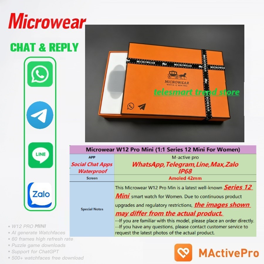 Smartwatch M Active - ไมโครแวร์ W12 มินิ โปร สมาร์ทวอทช์ 12