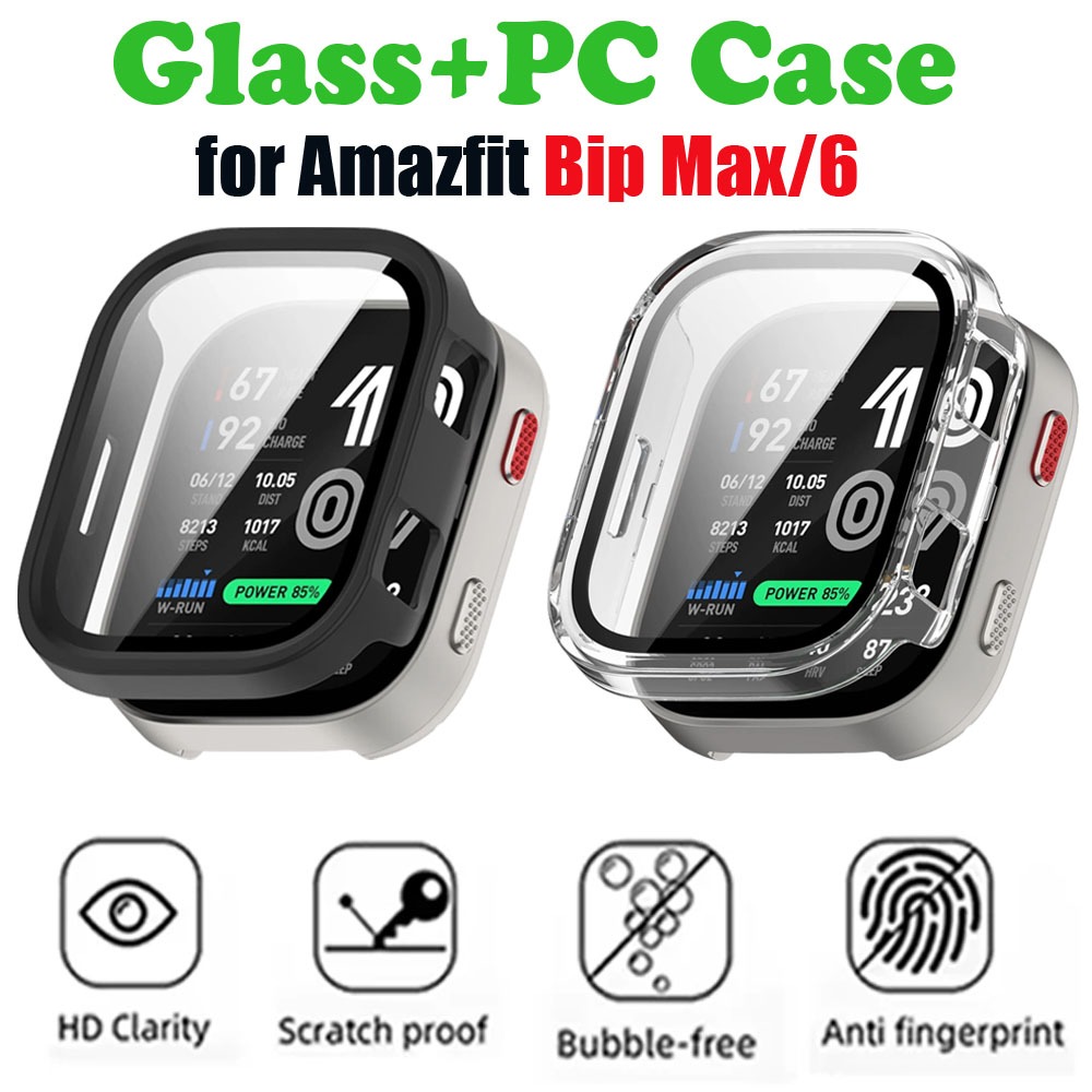 Amazfit Smartwatch Accessories - กระจก+เคสสำหรับอมาซฟิต บิพ แม็กซ์ฟิล์มกันรอยหน้าจอป้องกันรอยขีดข่วนฝาครอบ PC ป้องกันสำหรับอมาซฟิต บิพ