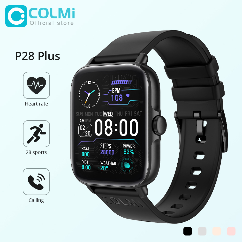 Smartwatch Instagram - COLMI P28 Plusบลูทูธรับสายสมาร์ทนาฬิกาผู้ชายIP67 กันน้ําผู้หญิงDial Call Smartwatch