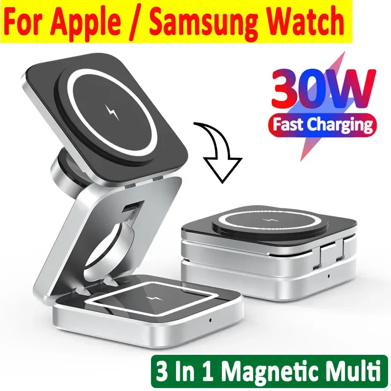 Wireless Charger Watch - แท่นชาร์จไร้สายระบบแม่เหล็ก30W สำหรับ iPhone 16 15 14