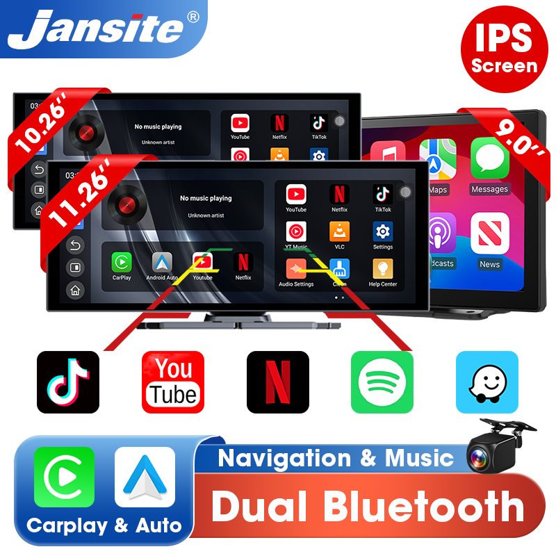 Smartwatch Universal - เครื่องเล่นมัลติมีเดียในรถยนต์ยี่ห้อ Jansite รองรับบลูทูธ ไร้สาย Carplay และ
