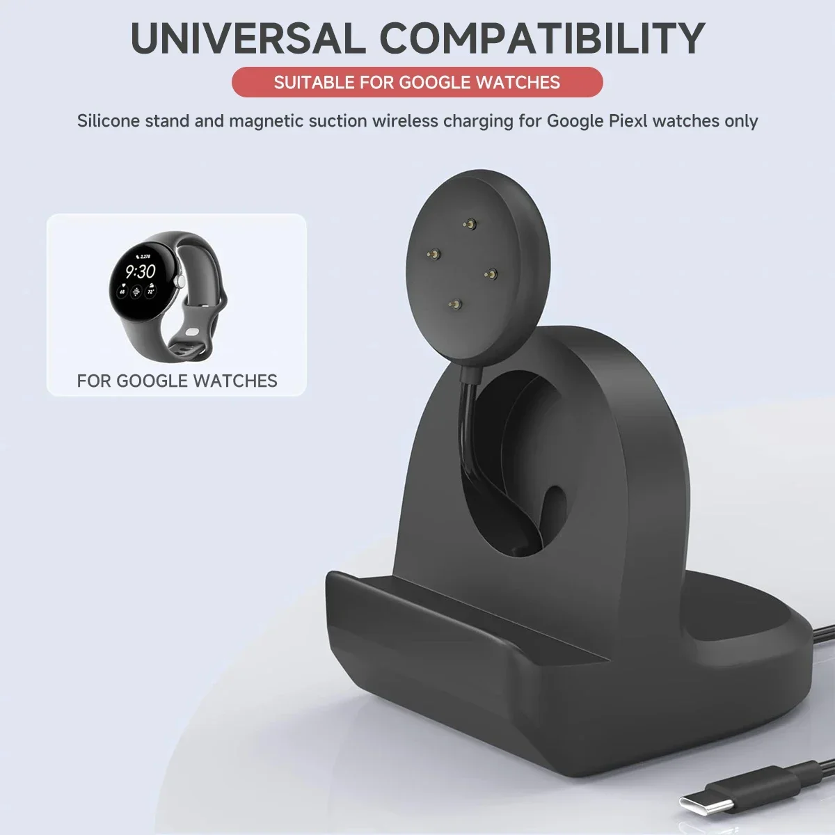 ซิลิโคนอ่อน Charger Cradle Doc - Wireless Charger Watch บทวิจารณ์และราคา