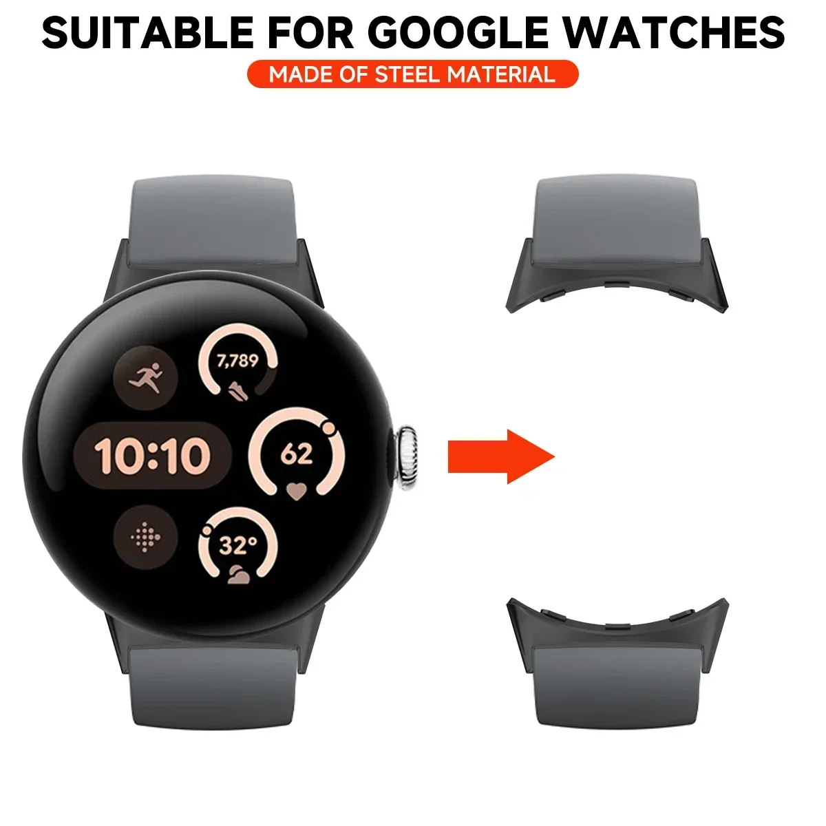 2pcs สายนาฬิกาอะแดปเตอร์สําหรั - Smartwatch Straps & Accessories บทวิจารณ์และราคา