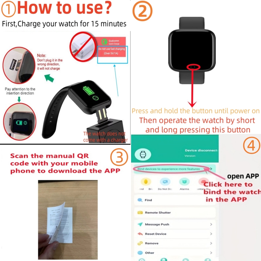 กีฬาSmartwatchสร้อยข้อมือฟิตเน - Android Smartwatch Accessories บทวิจารณ์และราคา
