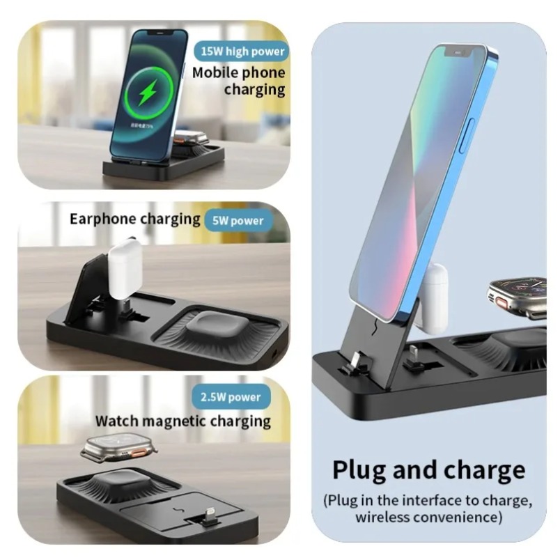 แท่นชาร์จไร้สาย 3 in 1 สำหรับ  - Wireless Charger Watch บทวิจารณ์และราคา