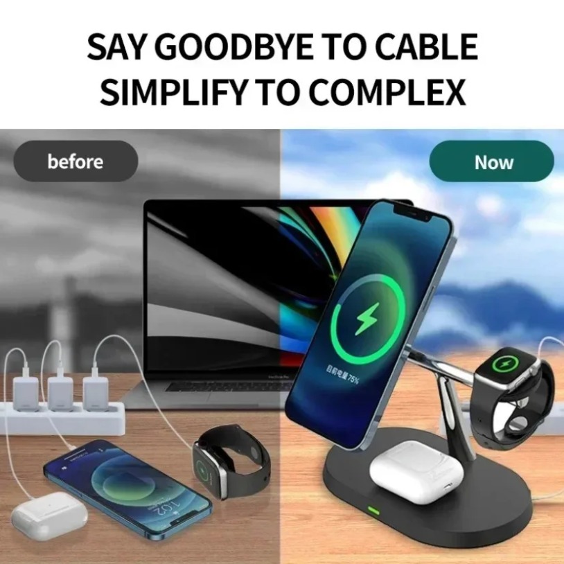 แท่นชาร์จไร้สายแม่เหล็ก 3 in 1 - Watch Charger Cable บทวิจารณ์และราคา