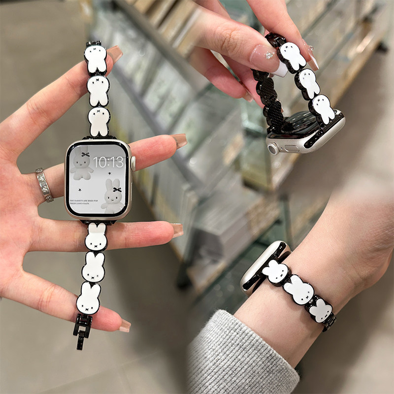 สายนาฬิกาหนังลายกระต่ายมิฟฟี่ส - Apple Smartwatch Accessories บทวิจารณ์และราคา