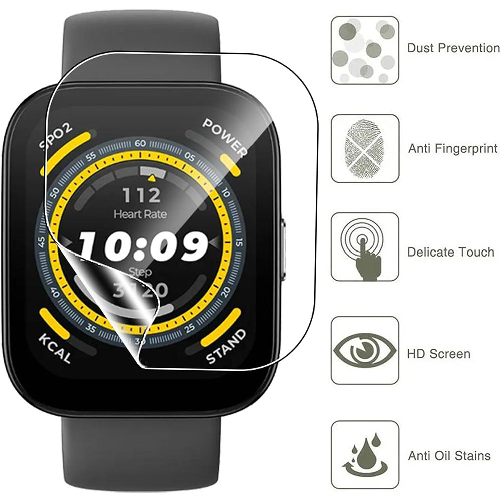 3PCS Clear HD ฟิล์มป้องกันหน้า - Amazfit Smartwatch Accessories บทวิจารณ์และราคา