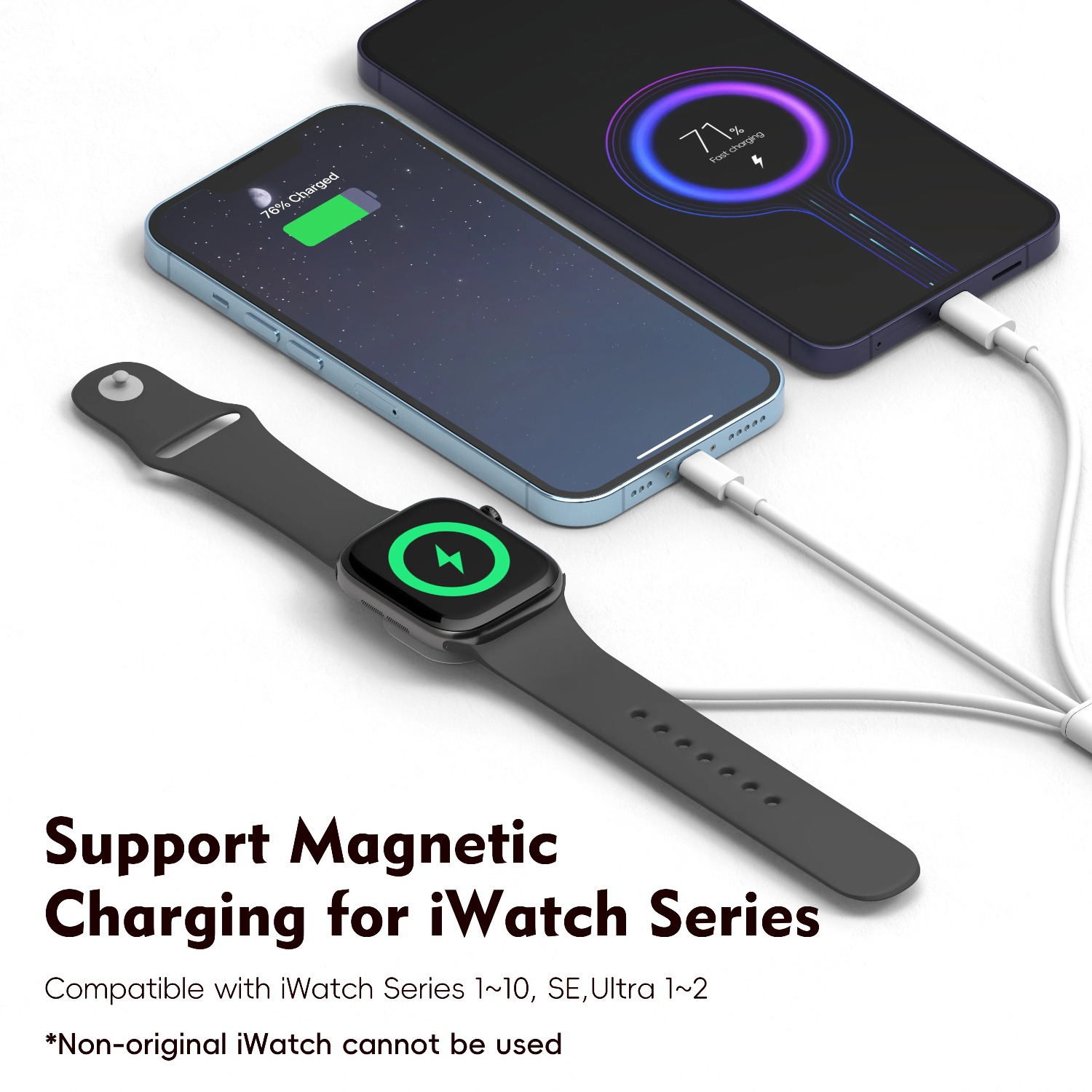 สายชาร์จแม่เหล็ก 3 in 1 สำหรับ - Magnetic Charging Stand บทวิจารณ์และราคา