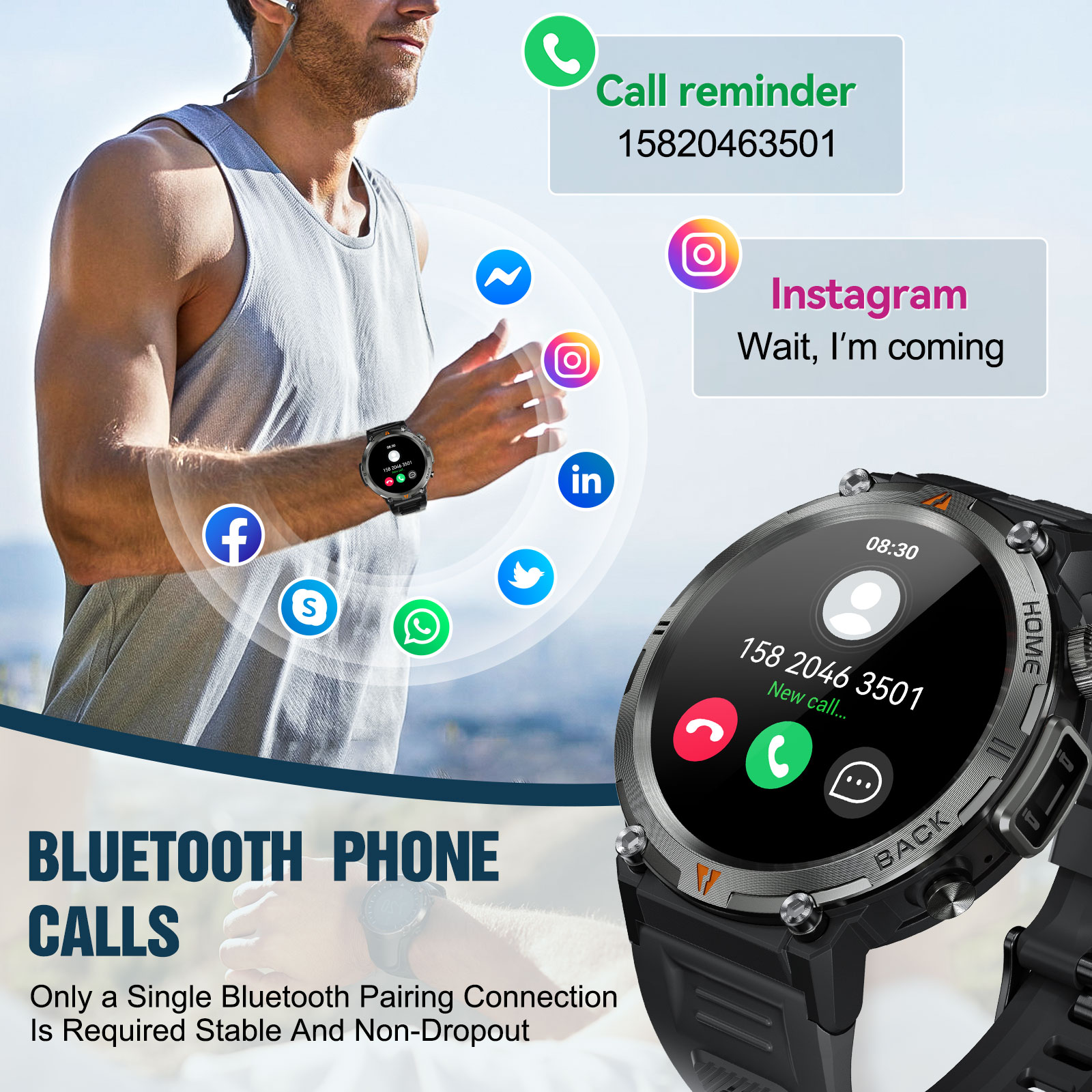 EIGIIS KE3 บลูทูธสมาร์ทนาฬิกาผ - Android Smartwatch Accessories บทวิจารณ์และราคา