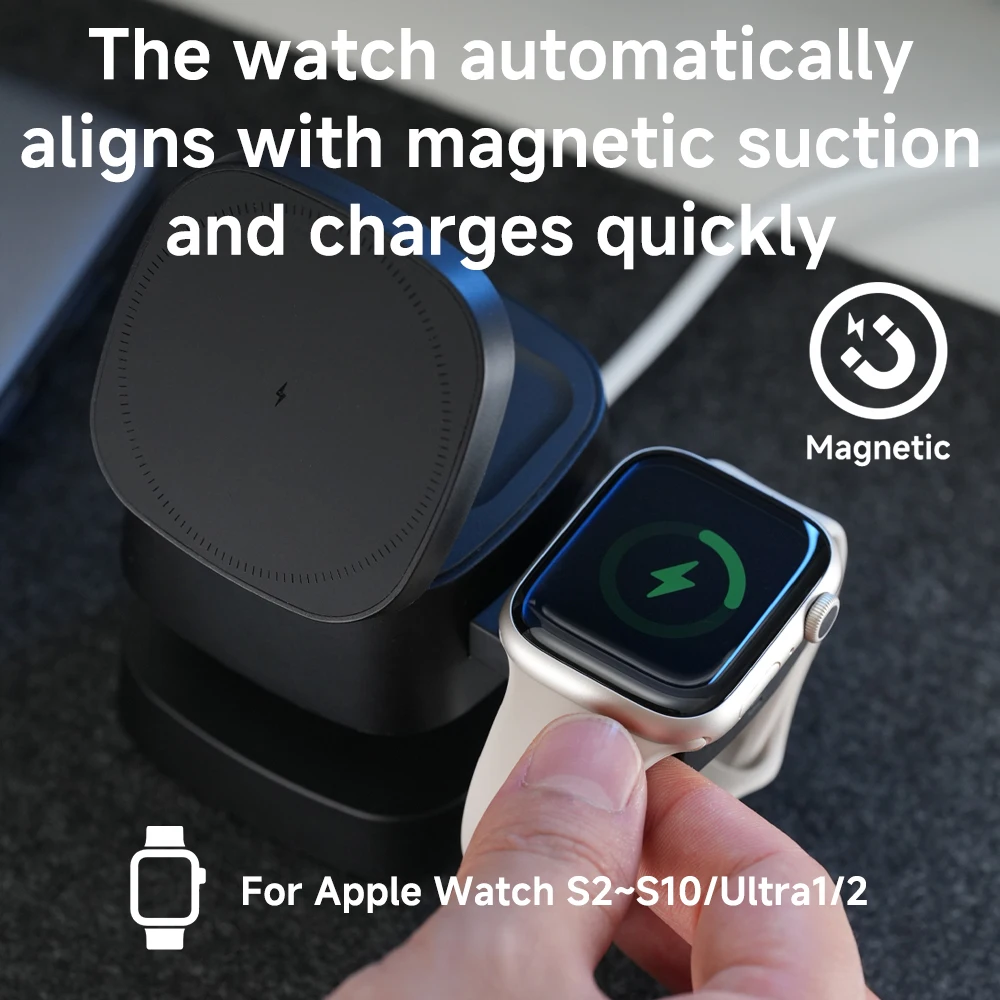 แท่นชาร์จไร้สายแม่เหล็ก 3 in 1 - Watch Charger Cable บทวิจารณ์และราคา