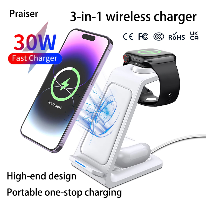 แท่นชาร์จไร้สาย 3 in 1 15W สำห - Watch Charger Cable บทวิจารณ์และราคา